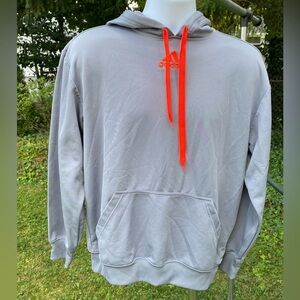 Adidas Gray Hoodie with Orange Accents